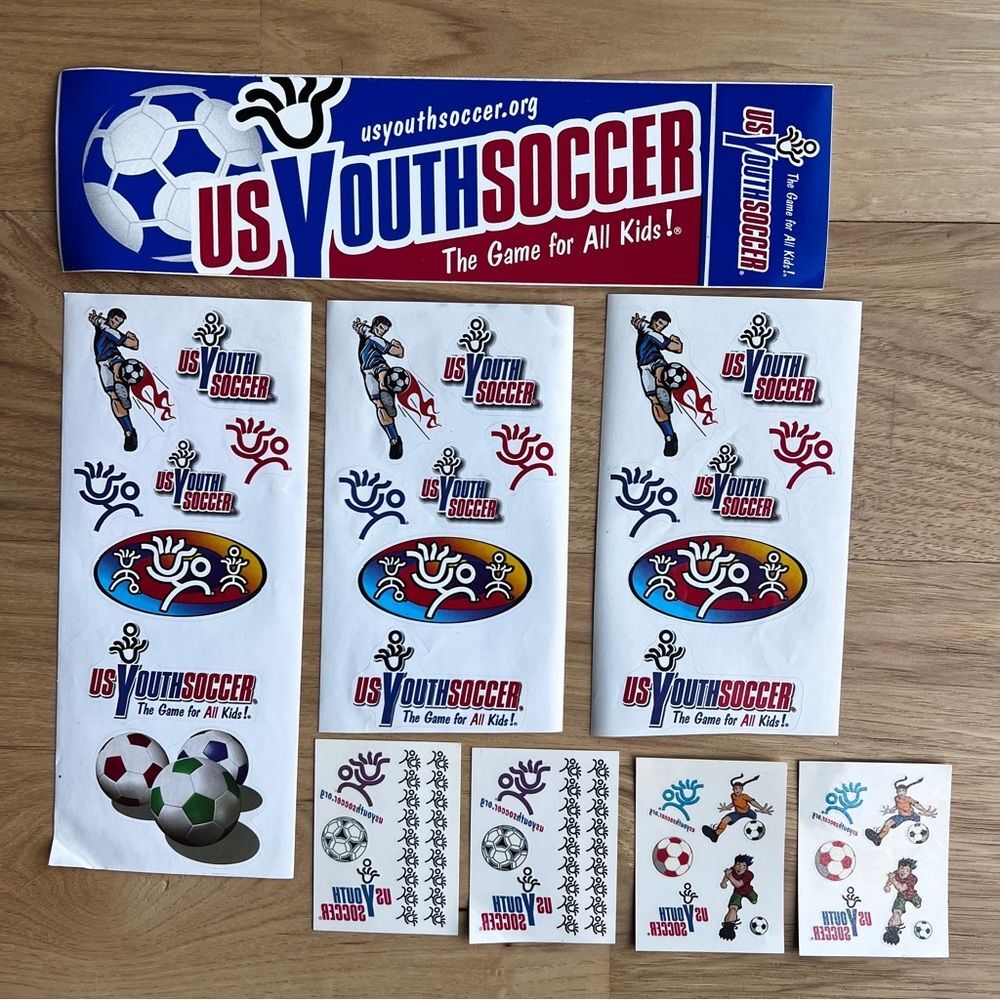 US Youth Soccer Stickers Four Sheets And Temporary Tattoos Four Sheets
